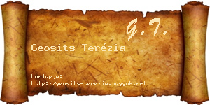 Geosits Terézia névjegykártya